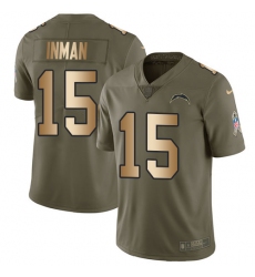 Men's Nike Los Angeles Chargers #15 Dontrelle Inman Limited Olive/Gold 2017 Salute to Service NFL Jersey