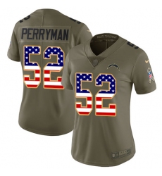 Women's Nike Los Angeles Chargers #52 Denzel Perryman Limited Olive/USA Flag 2017 Salute to Service NFL Jersey