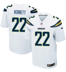 Men's Nike Los Angeles Chargers #22 Jason Verrett Elite White NFL Jersey