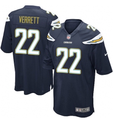 Men's Nike Los Angeles Chargers #22 Jason Verrett Game Navy Blue Team Color NFL Jersey