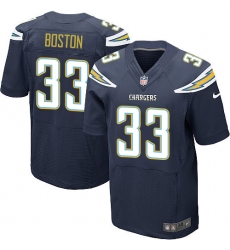 Men's Nike Los Angeles Chargers #33 Tre Boston Elite Navy Blue Team Color NFL Jersey
