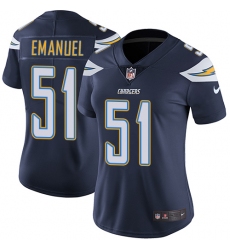 Women's Nike Los Angeles Chargers #51 Kyle Emanuel Elite Navy Blue Team Color NFL Jersey