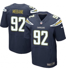 Men's Nike Los Angeles Chargers #92 Brandon Mebane Elite Navy Blue Team Color NFL Jersey