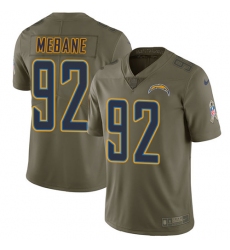 Men's Nike Los Angeles Chargers #92 Brandon Mebane Limited Olive 2017 Salute to Service NFL Jersey