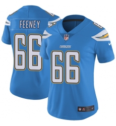 Women's Nike Los Angeles Chargers #66 Dan Feeney Electric Blue Alternate Vapor Untouchable Limited Player NFL Jersey