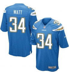 Men's Nike Los Angeles Chargers #34 Derek Watt Game Electric Blue Alternate NFL Jersey