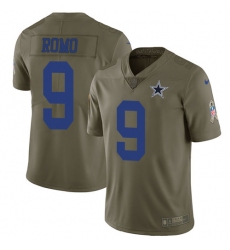 Men's Nike Dallas Cowboys #9 Tony Romo Limited Olive 2017 Salute to Service NFL Jersey