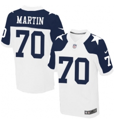 Men's Nike Dallas Cowboys #70 Zack Martin Elite White Throwback Alternate NFL Jersey
