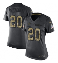 Women's Nike Dallas Cowboys #20 Darren McFadden Limited Black 2016 Salute to Service NFL Jersey
