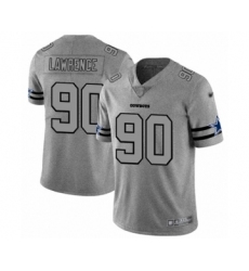 Men's Dallas Cowboys #90 DeMarcus Lawrence Gray Team Logo Gridiron Limited Football Jersey