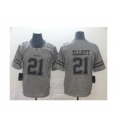 Men's Dallas Cowboys #21 Ezekiel Elliott Limited Gray Rush Gridiron Football Jersey
