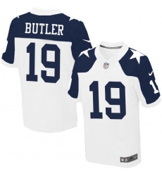 Men's Nike Dallas Cowboys #19 Brice Butler Elite White Throwback Alternate NFL Jersey