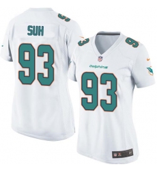 Women's Nike Miami Dolphins #93 Ndamukong Suh Game White NFL Jersey