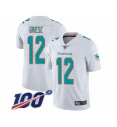Men's Miami Dolphins #12 Bob Griese White Vapor Untouchable Limited Player 100th Season Football Jersey