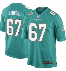Men's Nike Miami Dolphins #67 Laremy Tunsil Game Aqua Green Team Color NFL Jersey