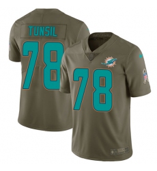 Men's Nike Miami Dolphins #78 Laremy Tunsil Limited Olive 2017 Salute to Service NFL Jersey