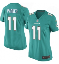 Women's Nike Miami Dolphins #11 DeVante Parker Game Aqua Green Team Color NFL Jersey