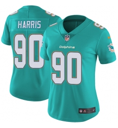 Women's Nike Miami Dolphins #90 Charles Harris Elite Aqua Green Team Color NFL Jersey
