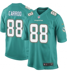 Men's Nike Miami Dolphins #88 Leonte Carroo Game Aqua Green Team Color NFL Jersey