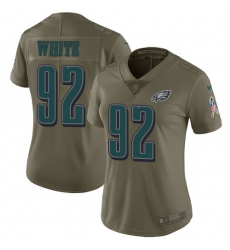 Women's Nike Philadelphia Eagles #92 Reggie White Limited Olive 2017 Salute to Service NFL Jersey