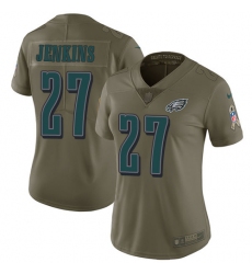 Women's Nike Philadelphia Eagles #27 Malcolm Jenkins Limited Olive 2017 Salute to Service NFL Jersey