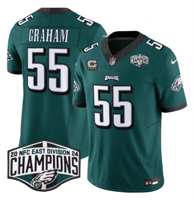 Men's Philadelphia Eagles #55 Brandon Graham Green 2024 NFC East Champions With 4-Star C F.U.S.E. Vapor Untouchable Limited Stitched Football Jersey