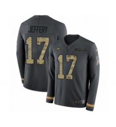 Men's Nike Philadelphia Eagles #17 Alshon Jeffery Limited Black Salute to Service Therma Long Sleeve NFL Jersey