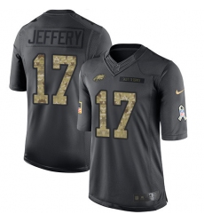 Youth Nike Philadelphia Eagles #17 Alshon Jeffery Limited Black 2016 Salute to Service NFL Jersey