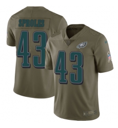 Youth Nike Philadelphia Eagles #43 Darren Sproles Limited Olive 2017 Salute to Service NFL Jersey