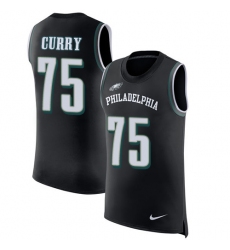 Men's Nike Philadelphia Eagles #75 Vinny Curry Limited Black Rush Player Name & Number Tank Top NFL Jersey