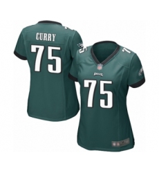 Women's Philadelphia Eagles #75 Vinny Curry Game Midnight Green Team Color Football Jersey