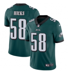 Youth Nike Philadelphia Eagles #58 Jordan Hicks Midnight Green Team Color Vapor Untouchable Limited Player NFL Jersey
