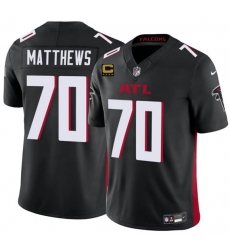 Men's Atlanta Falcons #70 Jake Matthews Black 2025 F.U.S.E With 4-Star C Vapor Untouchable Limited Football Stitched Jersey