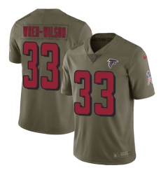 Men's Nike Atlanta Falcons #33 Blidi Wreh-Wilson Limited Olive 2017 Salute to Service NFL Jersey