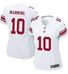 Women's Nike New York Giants #10 Eli Manning Game White NFL Jersey