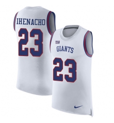 Men's Nike New York Giants #23 Duke Ihenacho Limited White Rush Player Name & Number Tank Top NFL Jersey