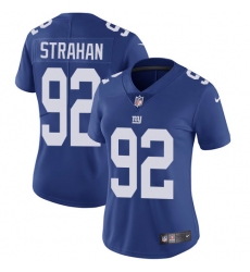 Women's Nike New York Giants #92 Michael Strahan Royal Blue Team Color Vapor Untouchable Limited Player NFL Jersey