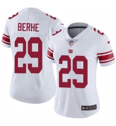 Women's Nike New York Giants #29 Nat Berhe Elite White NFL Jersey