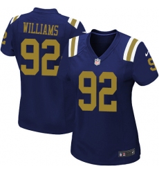Women's Nike New York Jets #92 Leonard Williams Elite Navy Blue Alternate NFL Jersey
