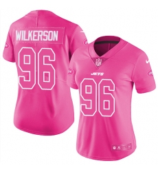 Women's Nike New York Jets #96 Muhammad Wilkerson Limited Pink Rush Fashion NFL Jersey