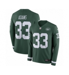Men's Nike New York Jets #33 Jamal Adams Limited Green Therma Long Sleeve NFL Jersey