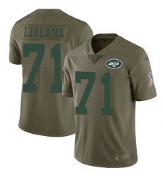 Youth Nike New York Jets #71 Ben Ijalana Limited Olive 2017 Salute to Service NFL Jersey