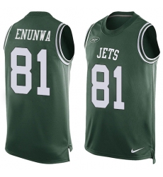 Men's Nike New York Jets #81 Quincy Enunwa Limited Green Player Name & Number Tank Top NFL Jersey