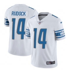 Men's Nike Detroit Lions #14 Jake Rudock Elite White NFL Jersey