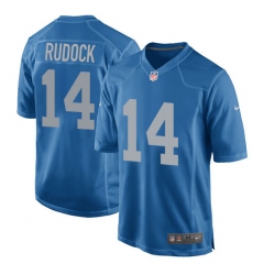 Men's Nike Detroit Lions #14 Jake Rudock Game Blue Alternate NFL Jersey