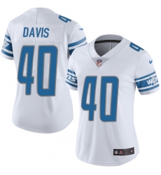 Women's Nike Detroit Lions #40 Jarrad Davis Limited White Vapor Untouchable NFL Jersey
