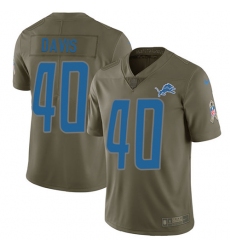 Youth Nike Detroit Lions #40 Jarrad Davis Limited Olive 2017 Salute to Service NFL Jersey