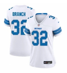 Women Detroit Lions #32 Brian Branch White 2023 F U S E Vapor Untouchable Limited Stitched Jersey