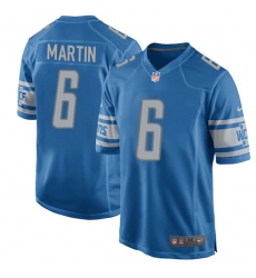 Men's Nike Detroit Lions #6 Sam Martin Game Light Blue Team Color NFL Jersey