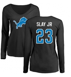 NFL Women's Nike Detroit Lions #23 Darius Slay Jr Black Name & Number Logo Long Sleeve T-Shirt